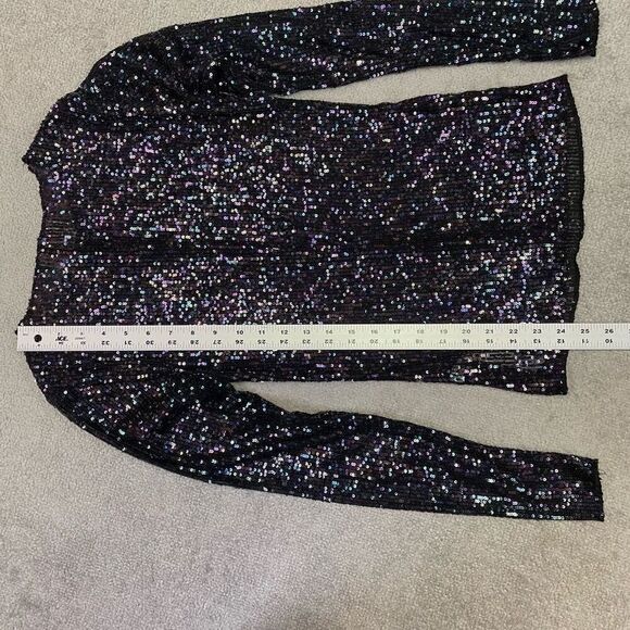 NWT Intimately Free People Womens Gold Rush Long Sleeve Sequin Top Black XS - Picture 7 of 8